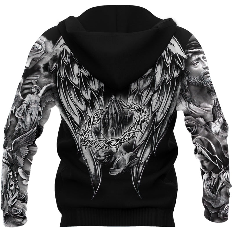 Christian Religious Pattern Good Crucifixion Digital 3D Full Print Sweatshirt