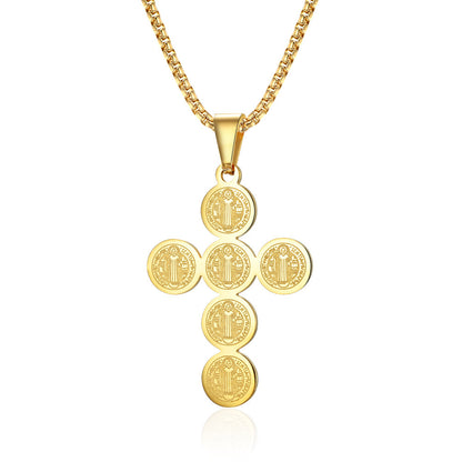 Christian Icon Cross Titanium Steel Pendant