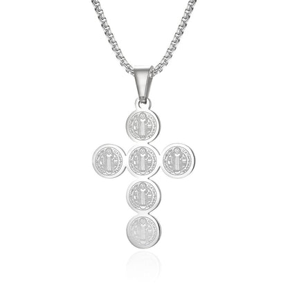 Christian Icon Cross Titanium Steel Pendant