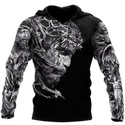 Christian Religious Pattern Good Crucifixion Digital 3D Full Print Sweatshirt