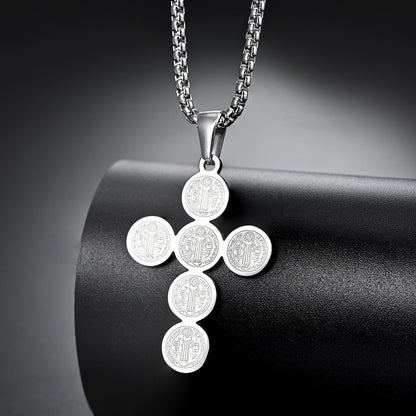 Christian Icon Cross Titanium Steel Pendant